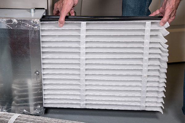 Technician Showing Clean air Filter
